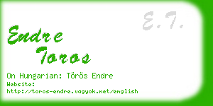 endre toros business card
